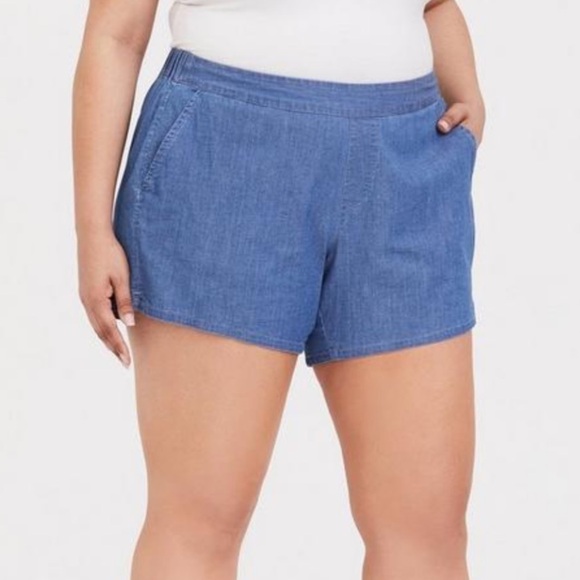 Torrid Blue Chambray Pull-On Shorts Size 0 Y - Picture 1 of 7